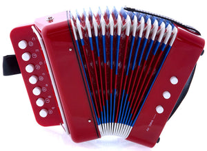 SKY Accordion Red Color 7 Button 2 Bass Kid Music Instrument