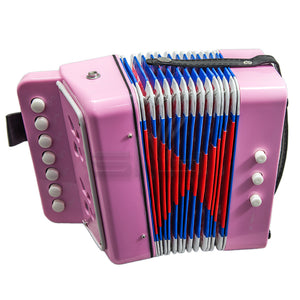 SKY Accordion Light Pink Color 7 Button 2 Bass Kid Music Instrument