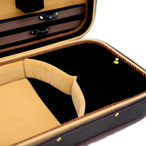 SKY Violin Oblong Case Solid Wood Imitation Leather with Hygrometers Brown/brown Khaki