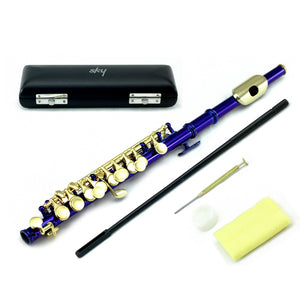 Sky(Paititi) Band Approved Blue Lacquer Plated Piccolo Key of C Starter Kit