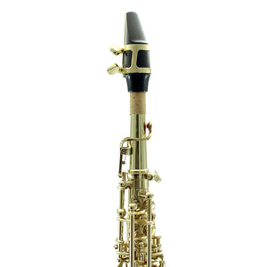 Sky Band Approved Bb Gold Lacquered Soprano Saxophone with Case and Care Kit