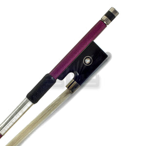 SKY 4/4 Violin Bow Satin Carbon Fiber Round Stick Double Pearl Eye Frog - Pink