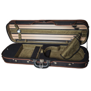 Sky Violin Oblong Case VNCW13 Solid Wood with Hygrometers Black/Green Khaki