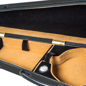 PAITITI Triangular Full Size Durable Super Light Fiber Glass Violin Case with Hygrometer