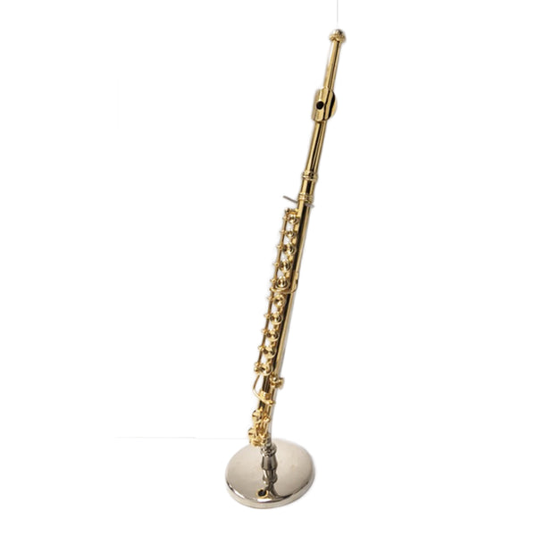 Miniature De Flûte Dorée En Résine - Modèle Décoratif 11 Cm - Avec Support Et Boîte - Pas Un Instrument Fonctionnel - 4