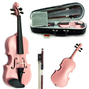SKY Solid Wood 1/10 - 1/16 Size Kid Violin with Lightweight Case, Brazilwood Bow