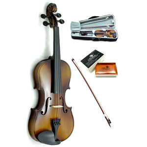 SKY Solid Wood 1/10 - 1/16 Size Kid Violin with Lightweight Case, Brazilwood Bow