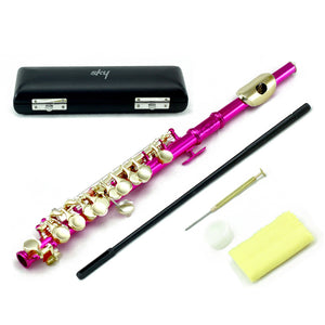 Sky(Paititi) Band Approved Hot Pink Lacquer Plated Gold Key Piccolo Key of C Starter Kit