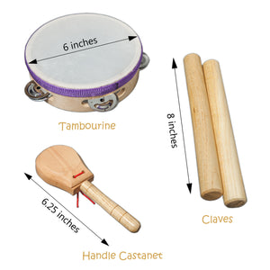 Paititi Kids Percussion Toy 10 Pcs Kids Musical Instruments Set for Toddler and Preschool