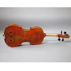 Beautiful Hand Carved Castle Violin 4/4 Open Clear Tone Two Piece Maple Back