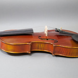 Beautiful Hand Carved Castle Violin 4/4 Open Clear Tone Two Piece Maple Back