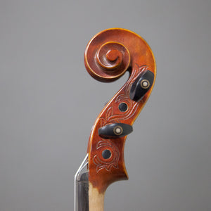 Beautiful Hand Carved Castle Violin 4/4 Open Clear Tone Two Piece Maple Back