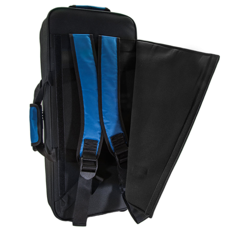 Paititi Lightweight Trumpet Case, Strong, Durable with Backpack Straps Black/Blue