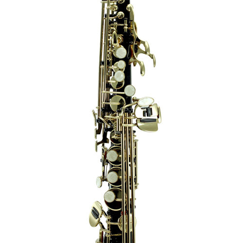 Sky Band Approved Bb Black Lacquered Soprano Saxophone with Case and Care Kit
