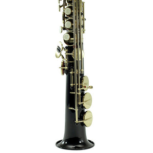 Sky Band Approved Bb Black Lacquered Soprano Saxophone with Case and Care Kit