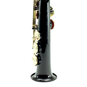 Sky Band Approved Bb Black Lacquered Soprano Saxophone with Case and Care Kit