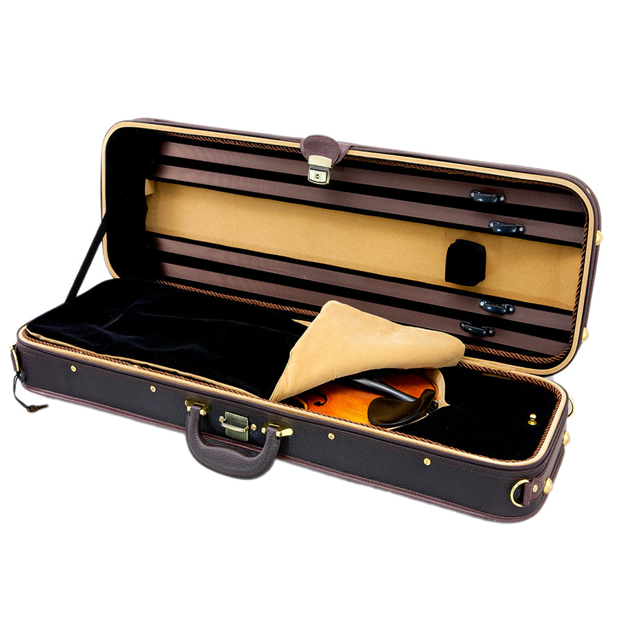 SKY Violin Oblong Case Solid Wood Imitation Leather with Hygrometers Brown/brown Khaki