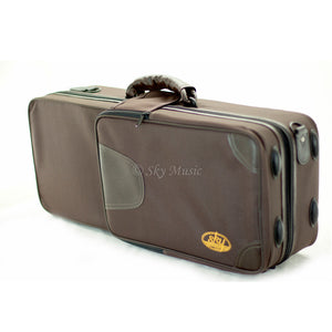 SKY Lightweight Case for Alto Saxophone, Backpackable with Leather Handles (Brown)