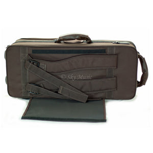 SKY Lightweight Case for Alto Saxophone, Backpackable with Leather Handles (Brown)