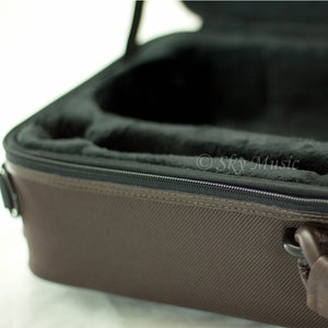 SKY Lightweight Case for Alto Saxophone, Backpackable with Leather Handles (Brown)