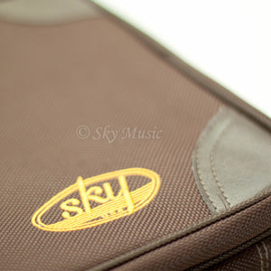 SKY Lightweight Case for Alto Saxophone, Backpackable with Leather Handles (Brown)