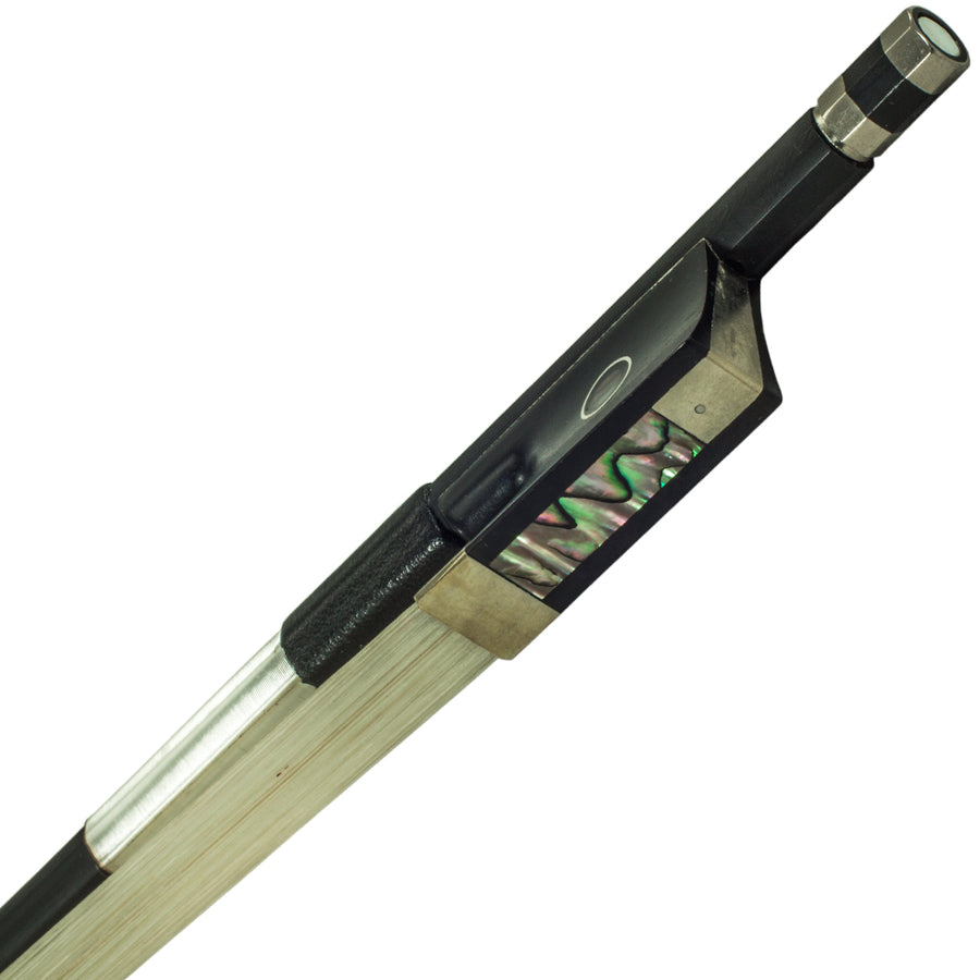 SKY 4/4 Violin Bow Satin Carbon Fiber Round Stick Mongolian Horsehair with Double Pearl Eye