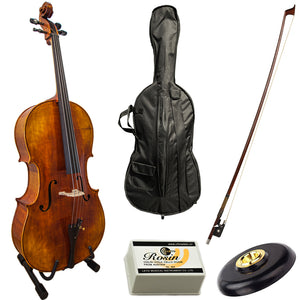 Paititi PT200 Solid Wood Ebony Fitted 4/4 Professional Acoustic Cello Kit
