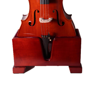 Paititi Premium Cello Burgundy Solid Wood Stand Velvet Plush Cushions 4/4 Full Size