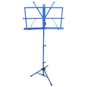 Sky Lightweight Adjustable Folding Music Stand with Carrying Bag Blue