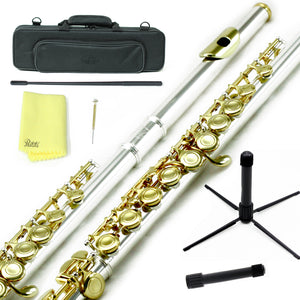 Sky C Foot Flute Silver Gold Closed Hole Band Approved