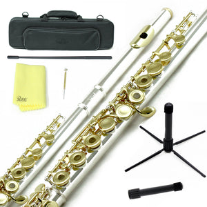 Sky C Foot Flute Silver/Gold Open Hole Band Approved