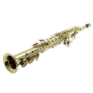 Sky Band Approved Bb Gold Lacquered Soprano Saxophone with Case and Care Kit