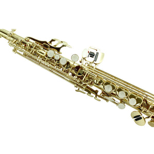 Sky Band Approved Bb Gold Lacquered Soprano Saxophone with Case and Care Kit