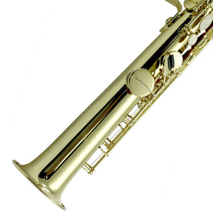 Sky Band Approved Bb Gold Lacquered Soprano Saxophone with Case and Care Kit