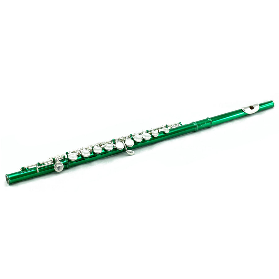 Sky C Foot Flute Green Silver Closed Hole Band Approved