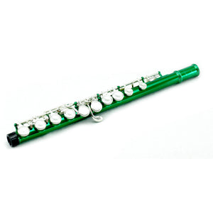 Sky C Foot Flute Green Silver Closed Hole Band Approved