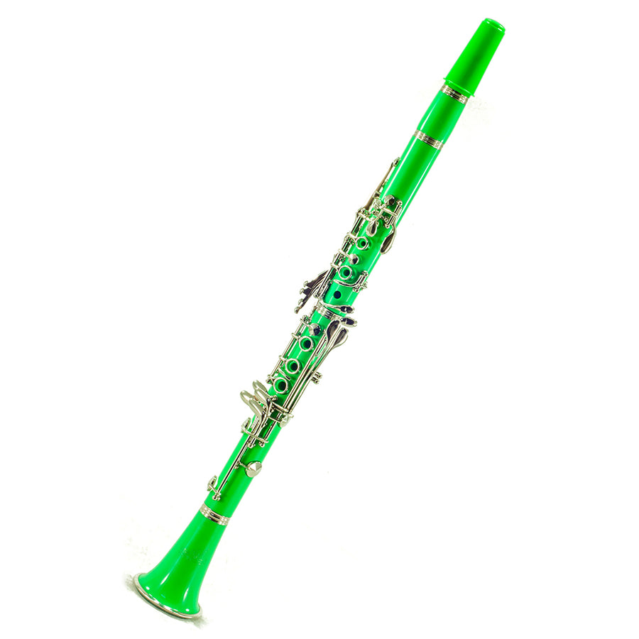 SKY Green ABS Student Bb Clarinet with Case, Mouthpiece, 11 Reeds, Care kit and more