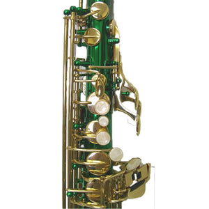 Sky E Flat Lacquer Alto Saxophone with F# Key, Case and 10 Reeds, Green