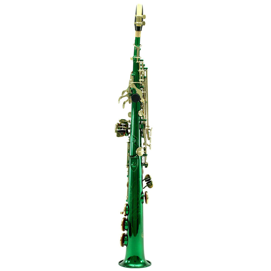 Sky Band Approved Bb Green Lacquered Soprano Saxophone with Case and Care Kit