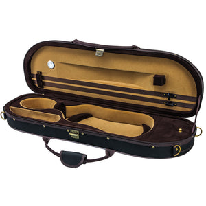 Sky Violin Halfmoon Case HM07 Lightweight with Hygrometer Black/Brown Khaki