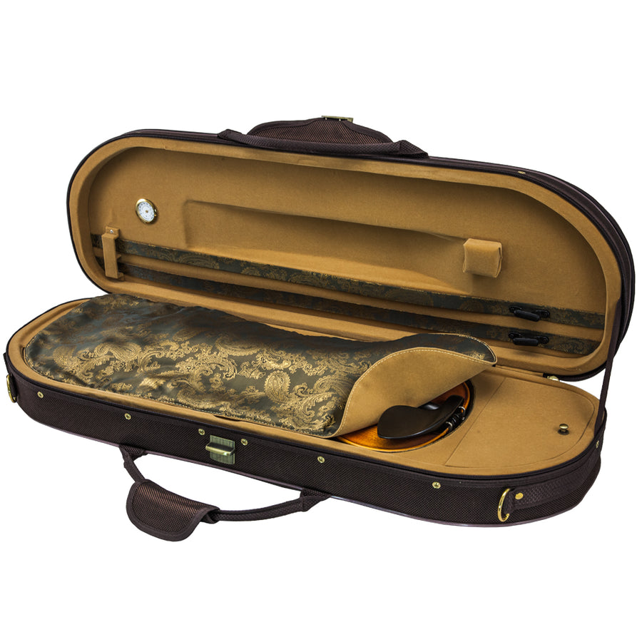 Sky Violin Halfmoon Case HM02 Lightweight with Hygrometer Coffee/Khaki