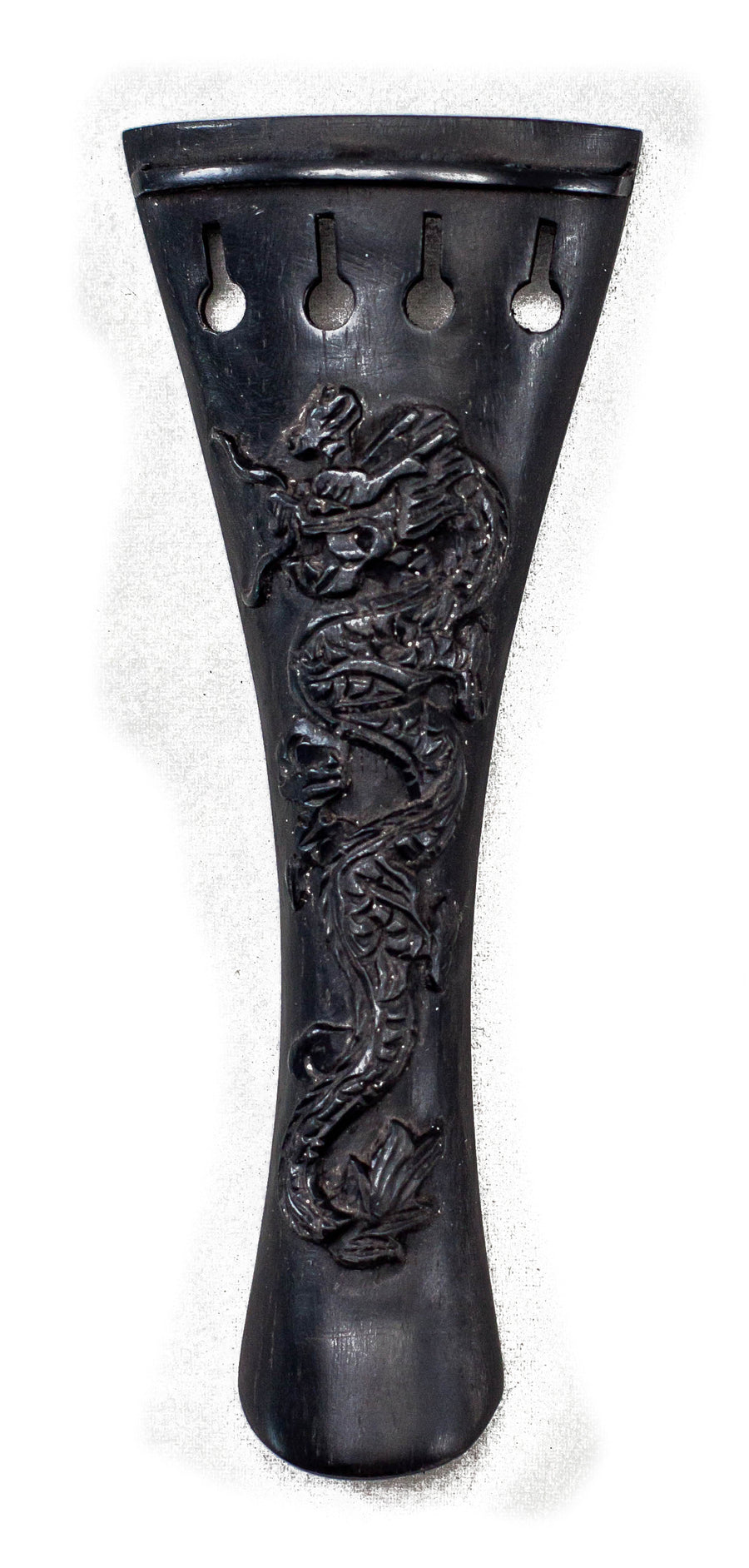 Ebony Violin Parts Set 4/4 Size Dragon Pattern Tailpiece Endpin Peg Chinrest
