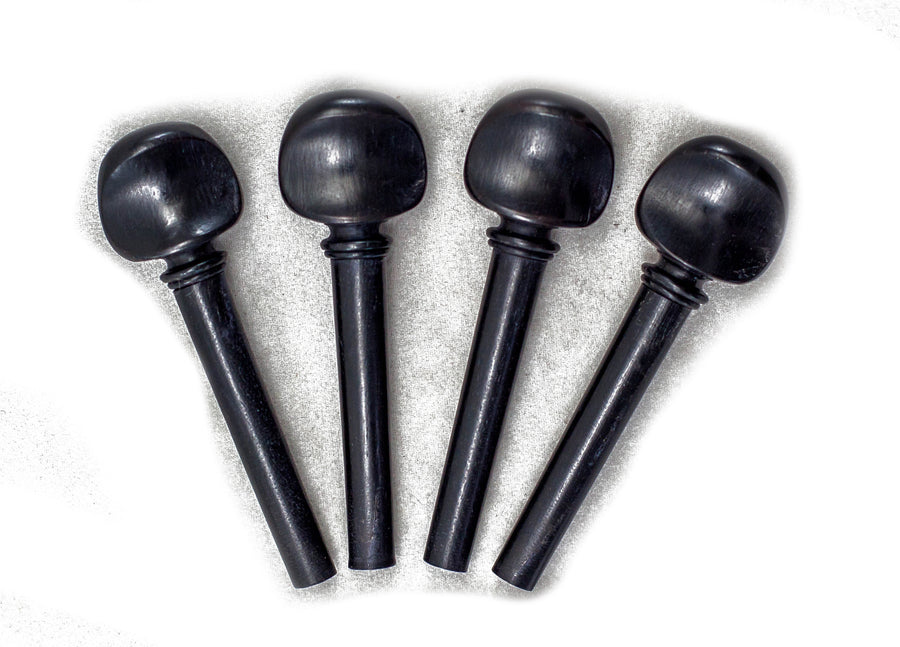 Ebony Violin Parts Set 4/4 Size Double Pearl Eye Tailpiece Endpin Peg Chinrest