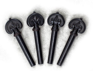Ebony Violin Parts Set 4/4 Size Dragon Pattern Tailpiece Endpin Peg Chinrest