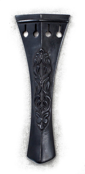 Ebony Violin Parts Set 4/4 Size Flame Pattern Tailpiece Endpin Peg Chinrest