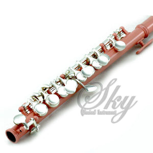 Sky(Paititi) Band Approved Velvet Pink Lacquer Plated Silver Key Piccolo Key of C Starter Kit