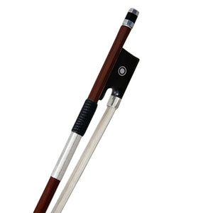 SKY Hand Carved 4/4 Violin Bow AA Grade Pernambuco Round Stick Silver Wrap Pearl Eye …