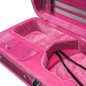 SKY QF6 Premium Oblong Violin Case with Hygrometer Pink Color