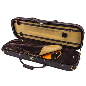 SKY QF20 Oblong Lightweight Violin Case with Hygrometer Brown/Khaki