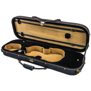 SKY QF21 Oblong Lightweight Violin Case with Hygrometer Black/black
